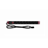 Listwy zasilające - Listwa zasilająca Techly Rack 1U, 8xSchuko 2m - miniaturka - grafika 1