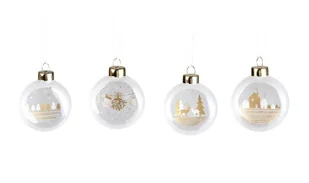 4 szklane bombki 10 cm kod: C90423 - Inne naczynia kuchenne - miniaturka - grafika 1
