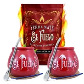 Yerba Mate - Zestaw STARTOWY DLA DWOJGA Yerba Mate El Fuego Energia tykwa bombilla 500g 0,5kg - miniaturka - grafika 1