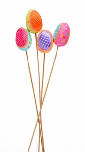 Dekorowana pisanka na piku - 24 cm - 1 szt. - Wielkanoc - miniaturka - grafika 1