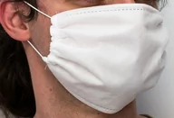 Odzież robocza - Maseczka maska ochronna na twarz poliestrowa komplet 10 szt. do wykonania samemu wielokrotnego użytku biała z czterech warstw na gumki - miniaturka - grafika 1