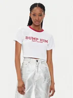 Koszulki i topy damskie - Juicy Couture T-Shirt Dump Him JCWCT23314 Biały Slim Fit - miniaturka - grafika 1