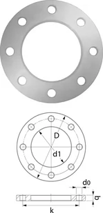 Kołnierz stalowy PN16 90 - Akcesoria grzewcze - miniaturka - grafika 1