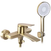 Baterie wannowe i prysznicowe - Złota szczotkowana bateria wannowa Avalon Rea - miniaturka - grafika 1