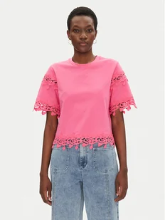 Morgan T-Shirt 251-DFUTUR M Różowy Regular Fit - Koszulki i topy damskie - miniaturka - grafika 1