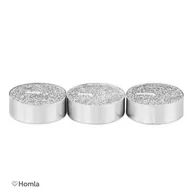 Świece - Tealight srebrny BROKAT 3szt STARK 6 cm HOMLA - miniaturka - grafika 1