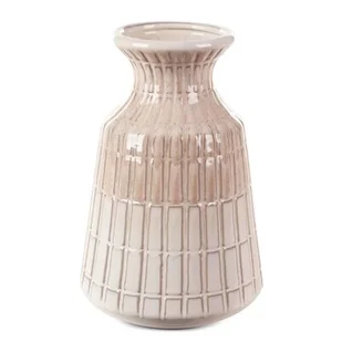 Wazon Ceramiczny Edna 15X15X22 Kremowy - Wazony i flakony - miniaturka - grafika 1