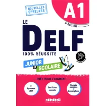 DELF 100% reussite A1 scolaire et junior książka + audio - Książki do nauki języka francuskiego - miniaturka - grafika 1