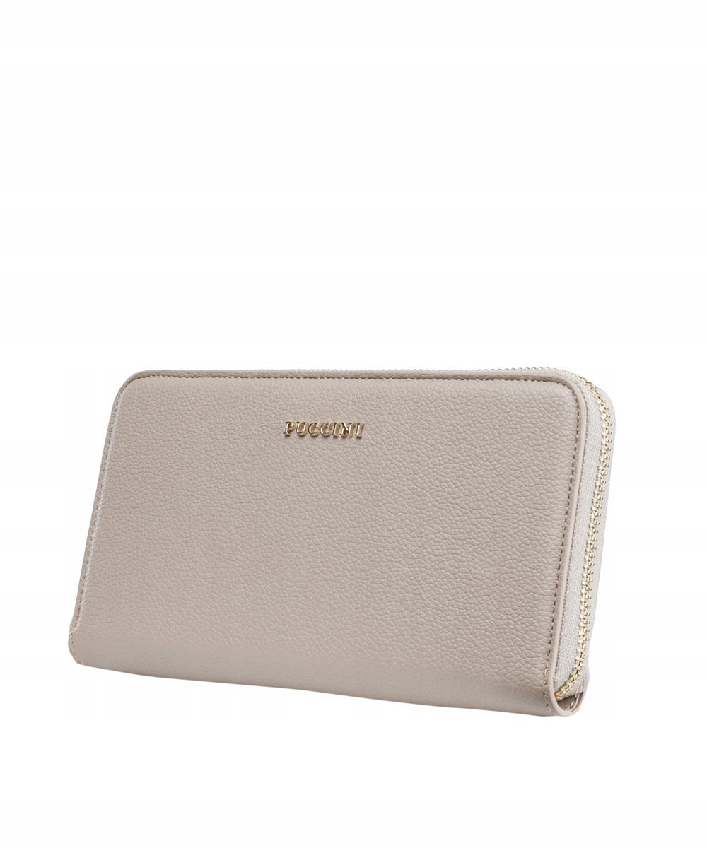 Portfel Damski Duży Na Karty Skóra Ekologiczna PUCCINI Beżowy BLP835A 6A