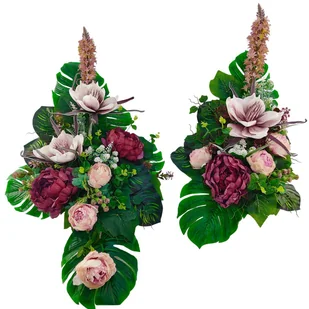 Komplet na grób 21009013 stroik na cmentarz+bukiet - Sztuczne kwiaty - miniaturka - grafika 1