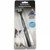 Higiena jamy ustnej zwierząt - Petosan szczoteczka z podwójną główką do mycia zębów u psa m - miniaturka - grafika 1
