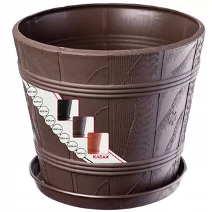 Doniczka Osłonka Z Podstawką Donica Brązowa 34Cm - Donice - miniaturka - grafika 1