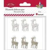 Dekoratorstwo - Hasta Ozdoba dekoracyjna Spinacz Drew Renifer Pbh Op6szt - miniaturka - grafika 1