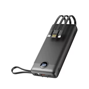 Veger Power bank C20 20 000mah Micro + Usb-C + Lightning 8-Pin Czarny W2047 - Powerbanki - miniaturka - grafika 1