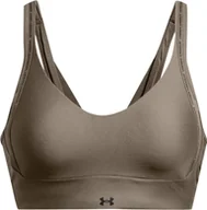 Bielizna sportowa damska - Under Armour Stanik treningowy Under Armour UA Infinity Low 2.0 Strap Bra Brązowy XL - miniaturka - grafika 1