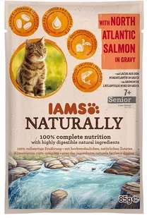 Iams Naturally Mokra Karma dla Kota w Saszetce 85g : Smak - Senior - Łosoś północnoatlantycki - Mokra karma dla kotów - miniaturka - grafika 1
