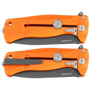 Nóż składany LionSteel SR22A Orange Aluminum, Black Sleipner by Molletta (SR22A OB) - Noże - miniaturka - grafika 8