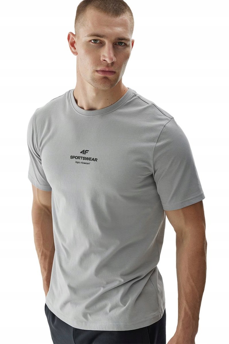 Bawełniana koszulka męska 4F T-shirt TSHM1585 25S szary M