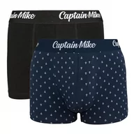 Majtki męskie - Bokserki Męskie Captain Mike 2 Pack Czarne Granatowe, Rozmiar 3Xl - miniaturka - grafika 1