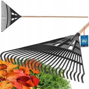 GRABIE GRABKI OGRODOWE WACHLARZOWE DO LIŚCI TRAWY OGRODU 610 MM Z TRZONEM - Grabie i motyki - miniaturka - grafika 1