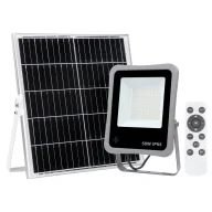 Lampy ogrodowe - Stojąca lampa solarna Bares SLR-73142-50W Italux LED 50W 4000K IP65 do ogrodu szary - miniaturka - grafika 1