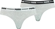 Majtki damskie - Bielizna damska Puma Brazilian 2P Pack szare 907856 05-S - miniaturka - grafika 1