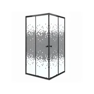 Kabiny prysznicowe - Kabina prysznicowa kwadratowa Pixel SQ BLACK 90 czarna kratka Kerra - miniaturka - grafika 1