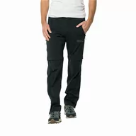Spodnie sportowe męskie - Męskie spodnie softshellowe Jack Wolfskin GLASTAL ZIP AWAY PANTS M black - 48 - miniaturka - grafika 1