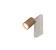 Lampy ścienne - SOKA 867770165 kinkiet regulowany spot kawowa ryflowana tuba 1xGU10 wykończenie jasnoszare - miniaturka - grafika 1