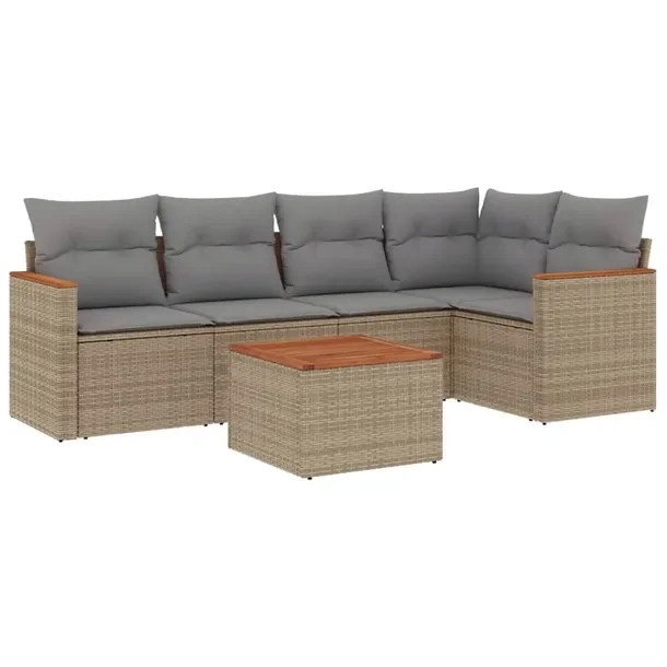 Zestaw mebli ogrodowych beżowy z rattanem PE, 62 x 62 x 69 cm, 55 x 55 cm