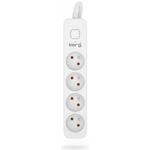 Przedłużacz KERG z wyłącznikiem M02396 4-gniazdowy 3m 3×1,5mm2 H05VV-F 16A/250V biały - Listwy zasilające - miniaturka - grafika 1