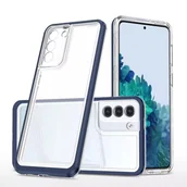Etui i futerały do telefonów - Hurtel Clear 3in1 etui do Samsung Galaxy S21+ 5G (S21 Plus 5G) żelowy pokrowiec z ramką niebieski - miniaturka - grafika 1