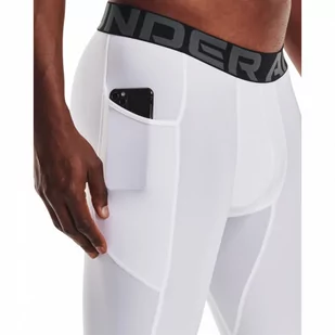 Męskie spodenki treningowe Under Armour HeatGear Pocket Long Shorts - białe - UNDER ARMOUR - Spodnie sportowe męskie - miniaturka - grafika 1