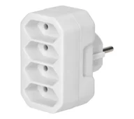 Przedłużacze i rozgałęźniki - Orno OR-AE-13279/W 4x2P Euro, 4 gniazda Biały - miniaturka - grafika 1