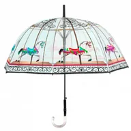 Parasole - Głęboka Przezroczysta Parasolka Damska Perletti Motyw Karuzeli - miniaturka - grafika 1