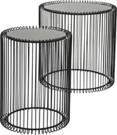 Ławy i stoliki kawowe - Kare Design Wire Black Stolik kawowy czarny Żelazo szkło 2/Set 45 cm x 44 cm - 7 (79578) - miniaturka - grafika 1