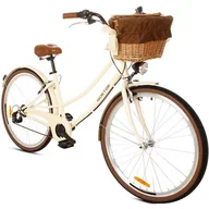 Rowery - Rower miejski z koszykiem GOETZE Cruiser S7B 28 cali Kremowy - miniaturka - grafika 1