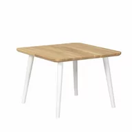 Ławy i stoliki kawowe - Stolik drewniany, dębowy. Kwadratowy stolik kawowy Modern Oak, Wykończenie nogi - Buk - farba biała, Wysokość [cm] - 41, Wymiary [cm] - 60x60 - miniaturka - grafika 1