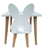 Zestawy mebli dla dzieci - STOLIK Z KRZESEŁKIEM ZAJĄC Z OGONKIEM zestaw/patimondo - miniaturka - grafika 1