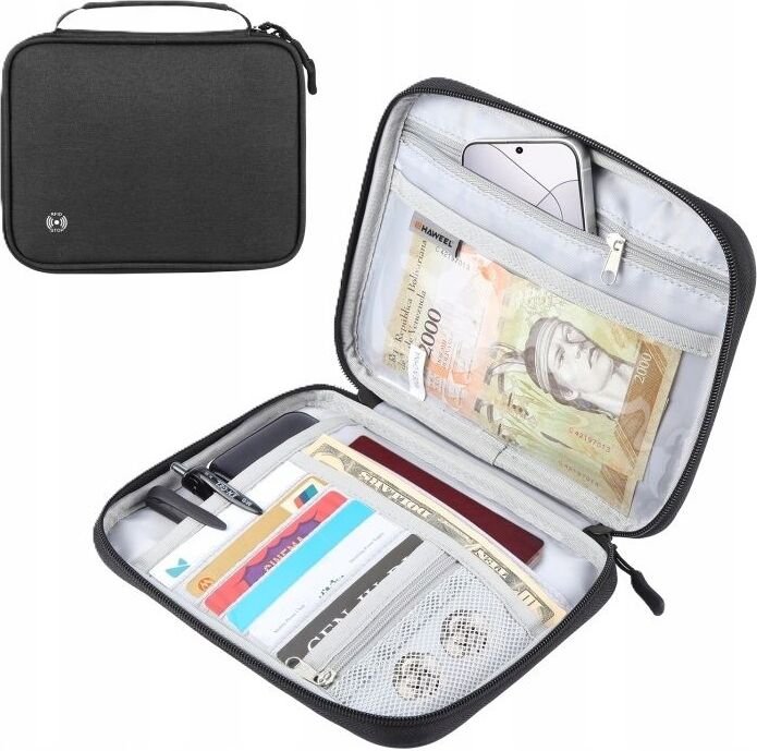 Portfel Podróżny Etui na Dokumenty Paszportówka Saszetka do Samolotu RFID / HWL7022B