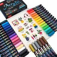 Przybory szkolne - MARKERY AKRYLOWE 24 SZT Pisaki Flamastry Mazaki Z FARBĄ ARTYSTYCZNE - miniaturka - grafika 1