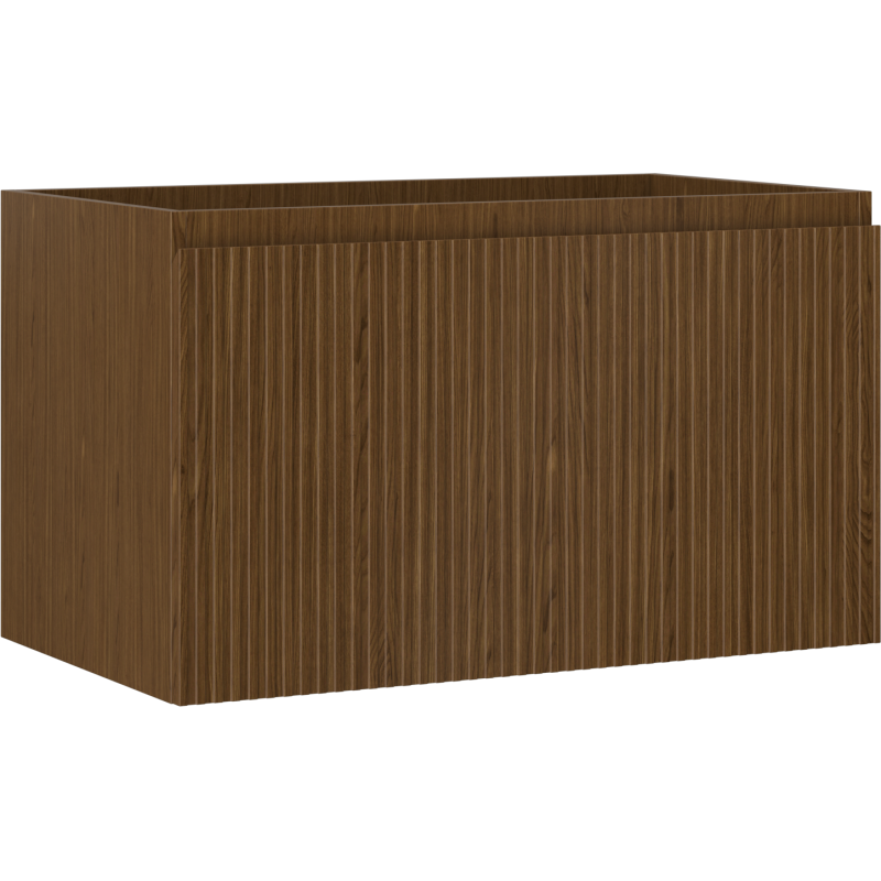 Mexen Rivel szafka łazienkowa podumywalkowa 80 cm, 1 szuflada, ryflowana , orzech - 91A20-08047-1-BF86