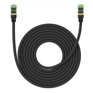 Kabel sieciowy w oplocie kat. 8 Baseus Ethernet RJ45, 40Gbps, 8m (czarny) - Kable miedziane - miniaturka - grafika 3