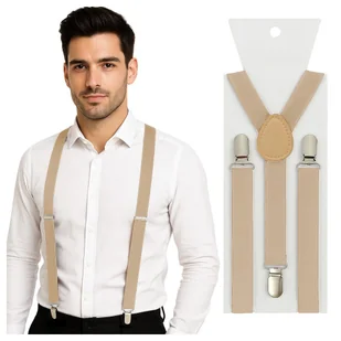 Szelki do spodni 2,5 cm beżowy - Dodatki do ubrań - miniaturka - grafika 1