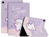 Etui do tabletów - Etui Slimcase do Samsung Galaxy Tab A7 Lite 8.7, fioletowe z motywem psa 5903814648190 - miniaturka - grafika 1