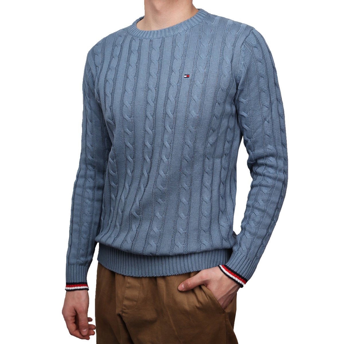Sweter męski Tommy Hilfiger CABLE KNIT MW0MW13382 C9T S