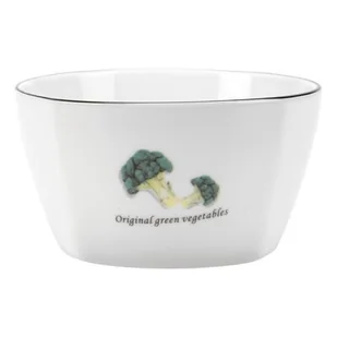 Miseczka Toskania 350 ml z porcelany New Bone biała wzór 3 broccoli - Miski i półmiski - miniaturka - grafika 1