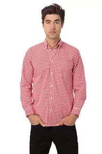 Koszule męskie - Uniform Works B218-M męska koszula w kratkę, czerwona - grafika 1