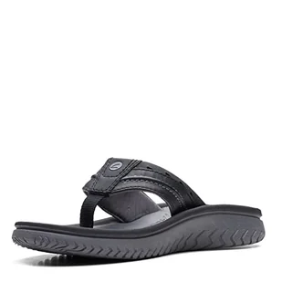 Clarks Wesley Post klapki męskie, Czarny syntetyczny, 44.5 EU - Klapki i japonki męskie - miniaturka - grafika 1