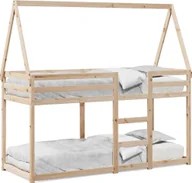 Łóżka dla dzieci i młodzieży - Łóżko piętrowe bez materaca, 90x200 cm, lite drewno sosnowe - miniaturka - grafika 1